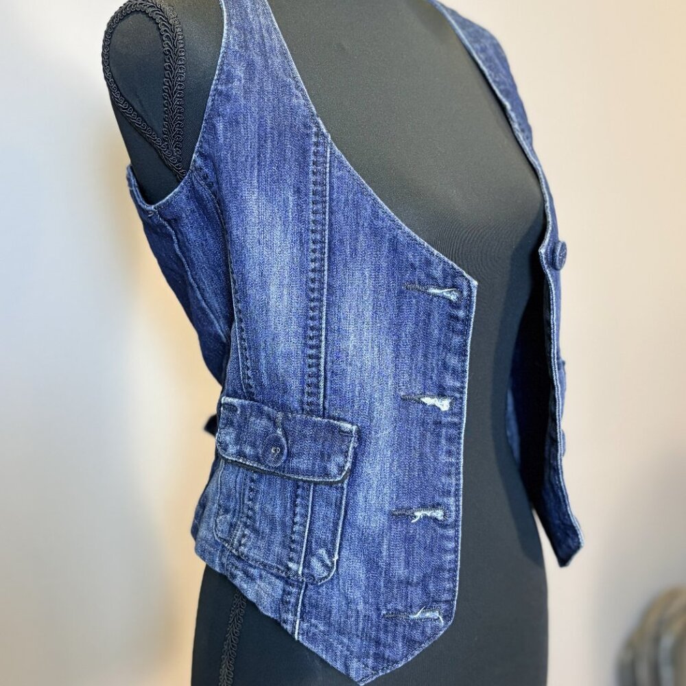 Jean Vest with Satin Like Backing - Picture 3 of 6
